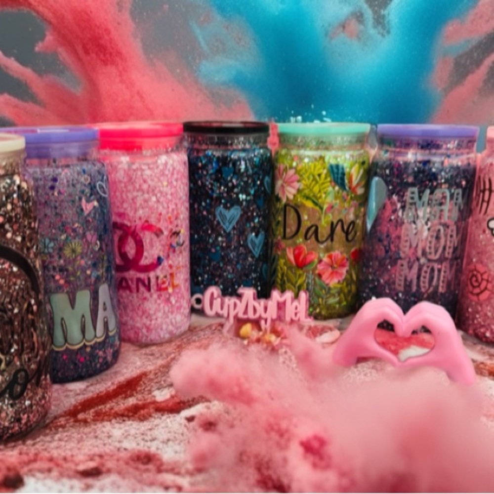 Colorful Glitter Party Tumbler Cups